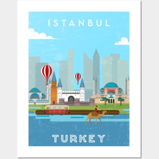 Istanbul, Turkey. Retro travel poster Posters and Art